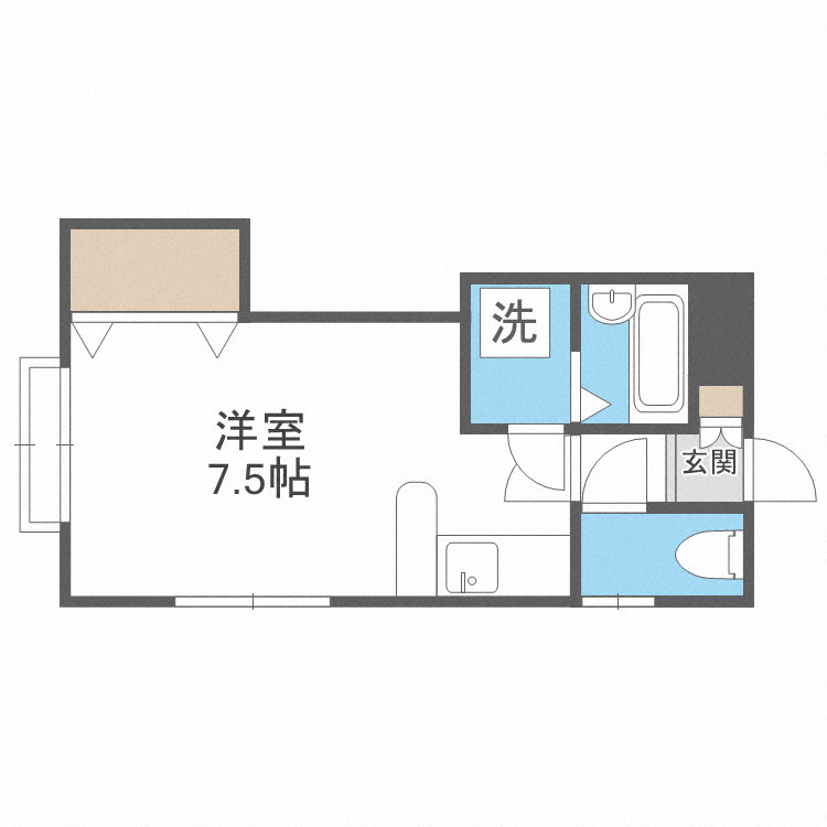 北海道札幌市豊平区中の島一条４（アパート）の賃貸物件の間取り