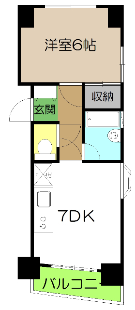 フラットパイン廿代の間取り