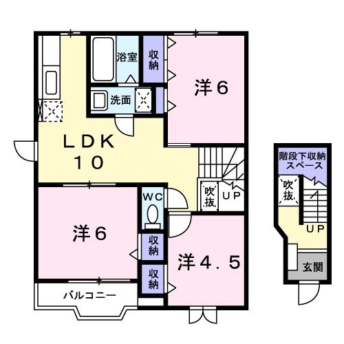 日立市折笠町のアパートの間取り