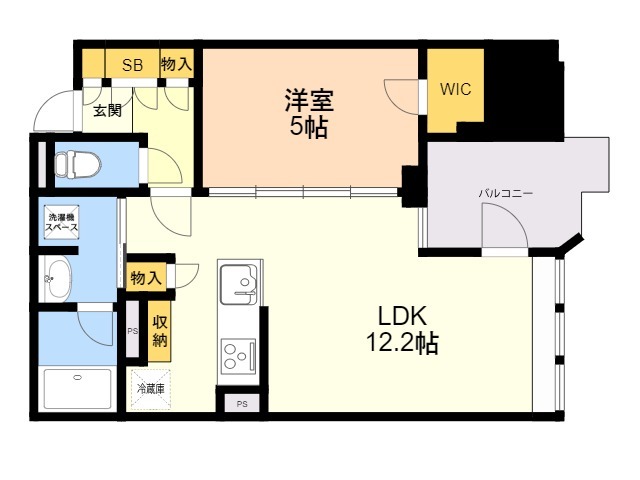 レーベン福岡天神ＯＮＥ　ＴＯＷＥＲの間取り