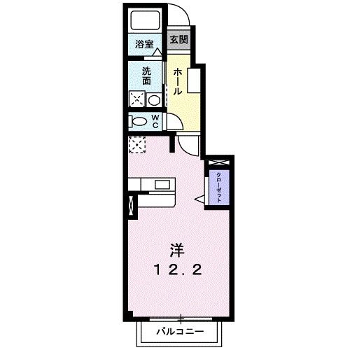 八女市蒲原のアパートの間取り