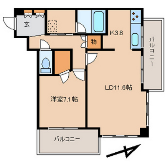 郡山市駅前のマンションの間取り