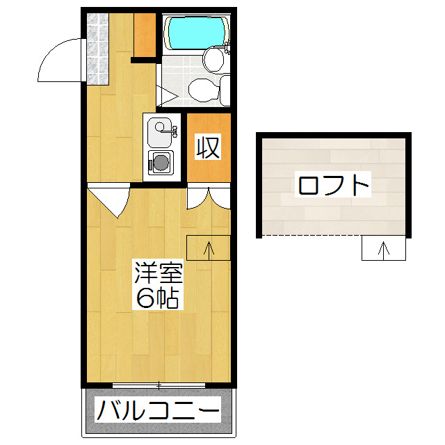 京都市伏見区納所町のアパートの間取り