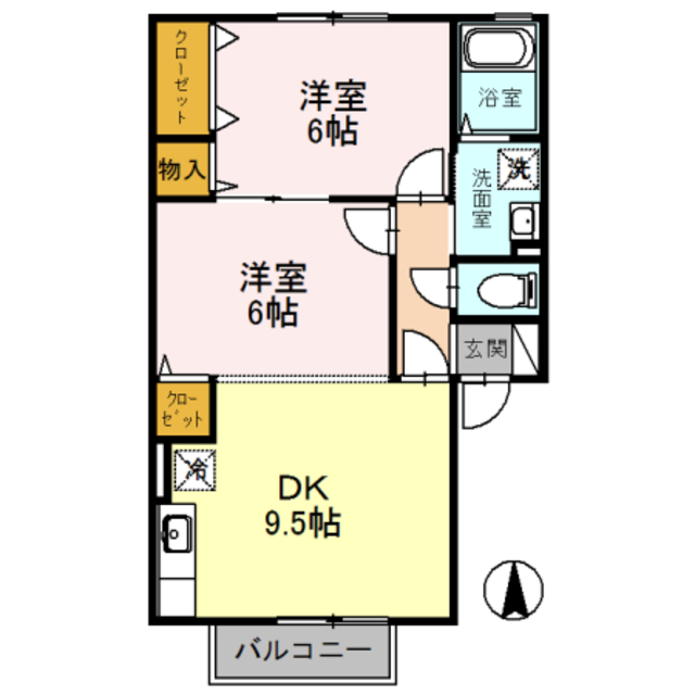 グリーンコート萩天の間取り