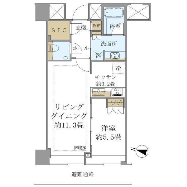 大阪市北区堂島のマンションの間取り