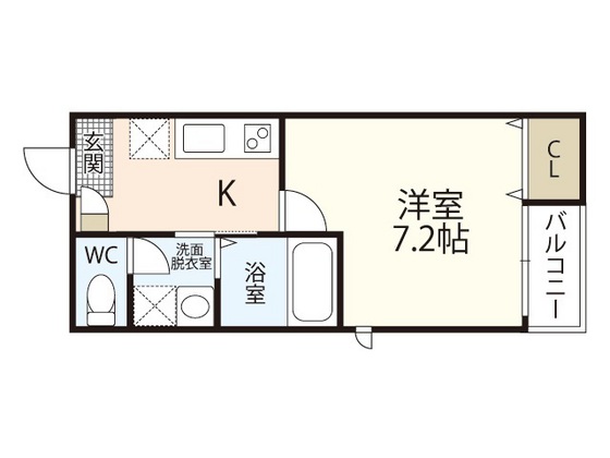 広島市南区宇品御幸のアパートの間取り