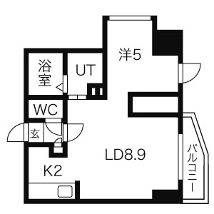 札幌市中央区南十五条西のマンションの間取り