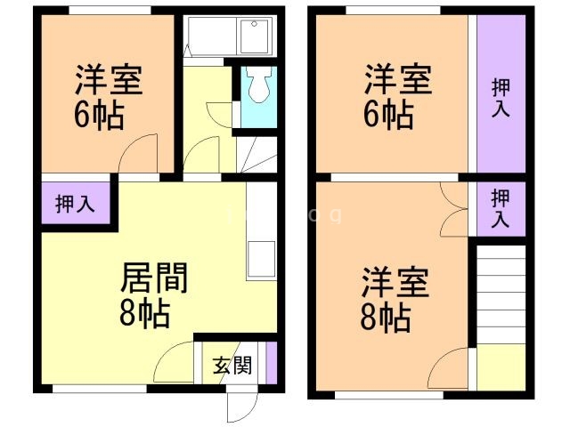 【福住２－４一棟二戸の間取り】