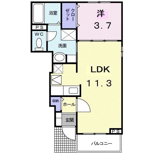 【豊川市御津町西方のアパートの間取り】