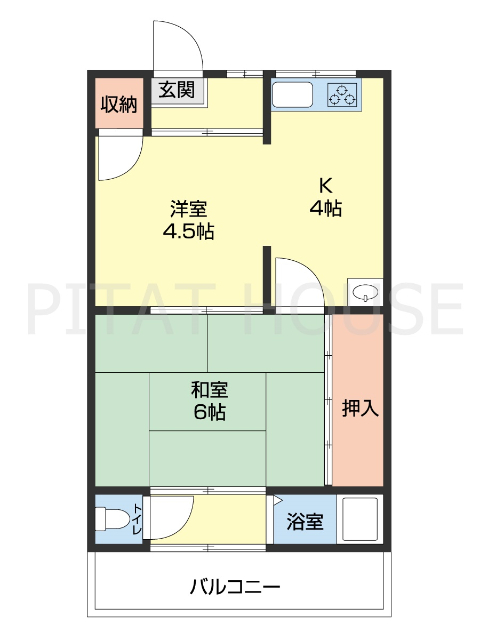 松江東アパートの間取り