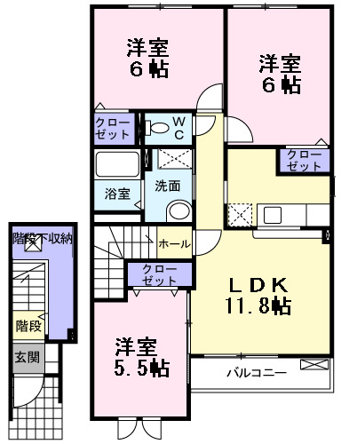 北上市北鬼柳23地割築16年の間取り