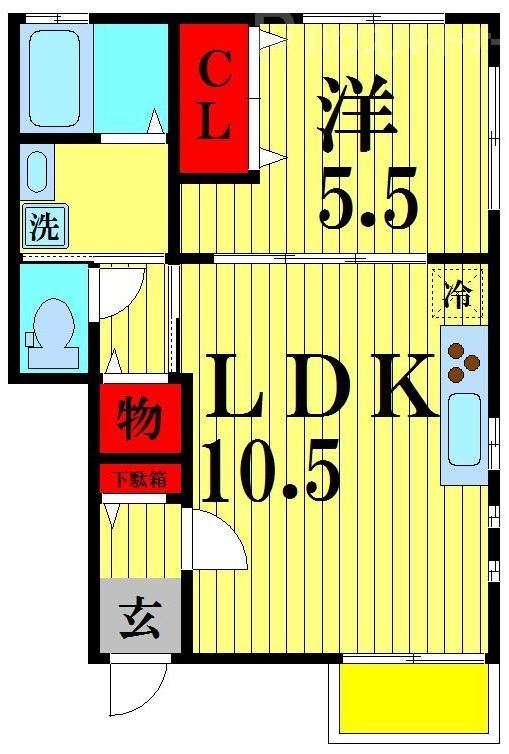 流山市おおたかの森北のアパートの間取り