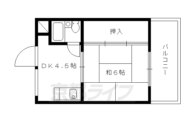 京都市伏見区向島二ノ丸町のマンションの間取り