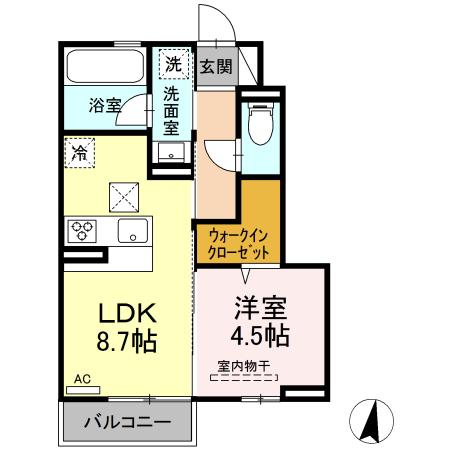 境港市外江町のアパートの間取り