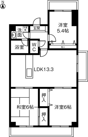 シャトーレ相原郷の間取り