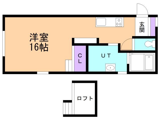 函館市白鳥町のアパートの間取り