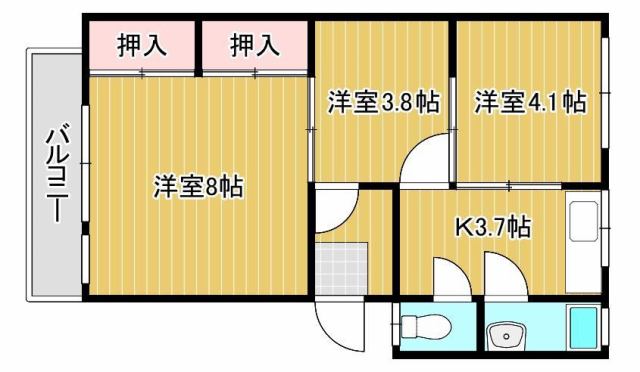 鵜崎マンションの間取り