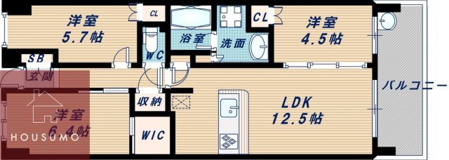 【シティテラス神崎川駅前の間取り】