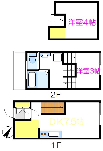 市川市行徳駅前のアパートの間取り