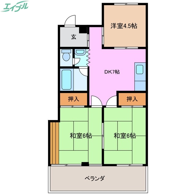 祇園ハイツ伍番街の間取り