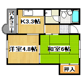 明石市二見町西二見のマンションの間取り