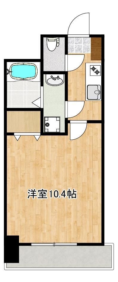 熊本市中央区練兵町のマンションの間取り