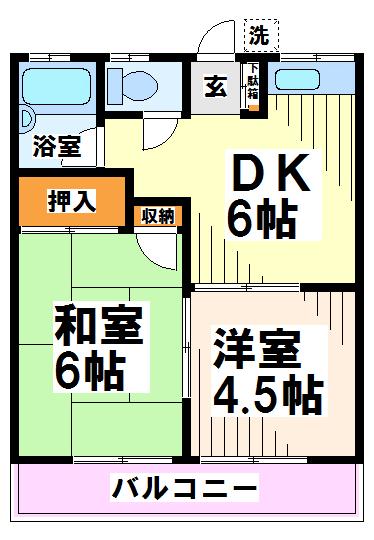 府中市矢崎町のアパートの間取り