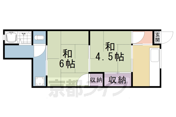 京都市東山区本町１６丁目のマンションの間取り