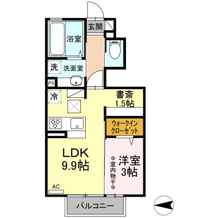 伊達市保原町のアパートの間取り