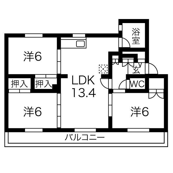 ヴィラナリー苫小牧II　2号棟の間取り