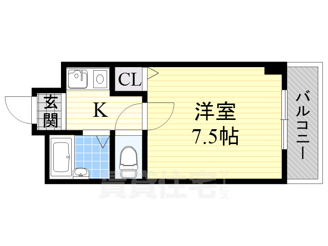 堺市北区百舌鳥本町のマンションの間取り