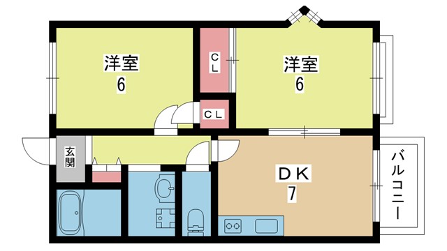 豊中市上津島のマンションの間取り