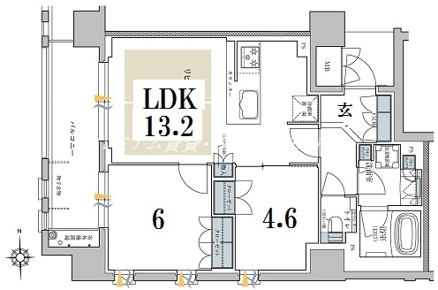 【京都市下京区稲荷町のマンションの間取り】