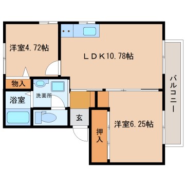 シャトレー根塚Aの間取り