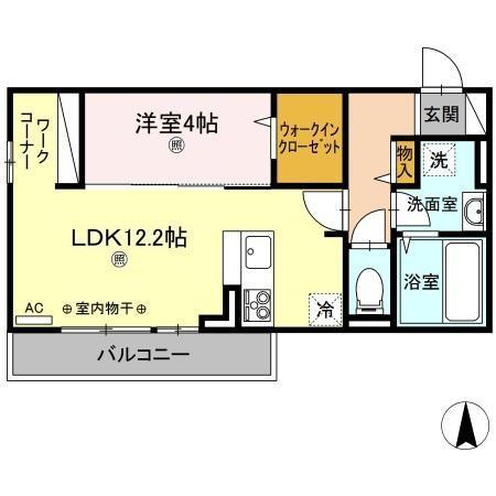 高松市屋島西町のアパートの間取り