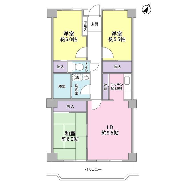 神奈川県横浜市青葉区荏田町（マンション）の賃貸物件の間取り