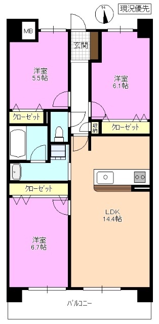 アルビオアルファ渚ガーデンの間取り
