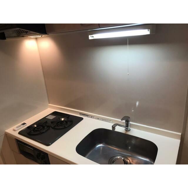 キッチン　ガスコンロ２口　シングルレバー水栓のシステムキッチン