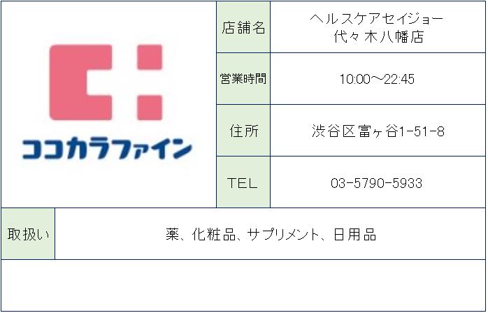 ドラックストア　ヘルスケアセイジョー代々木八幡店（ドラッグストア）まで594m