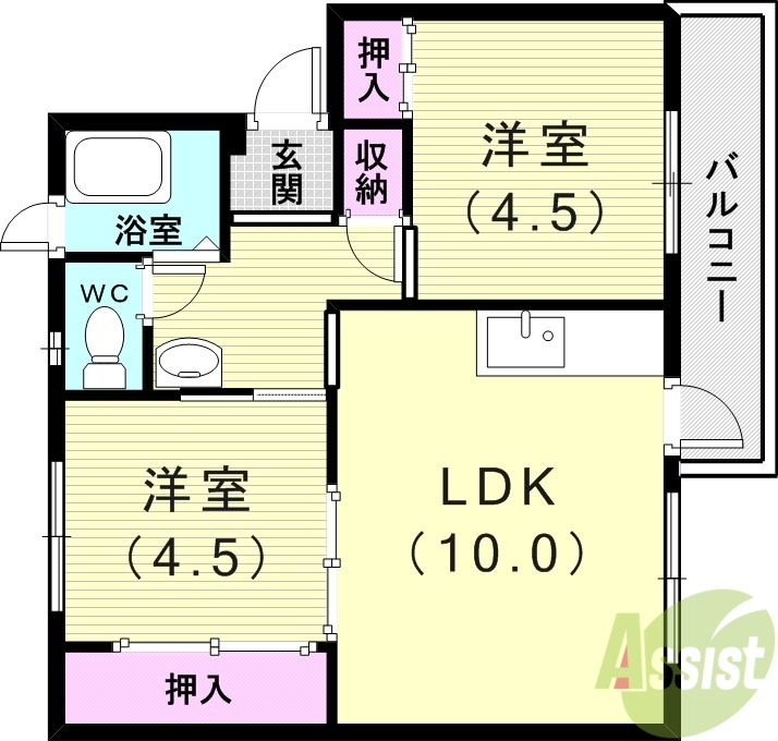 高尾台住宅2号棟の間取り写真