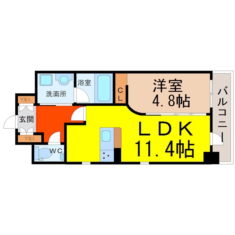 地下鉄名城線 黒川駅 徒歩1分 9階建 築11年の間取り写真