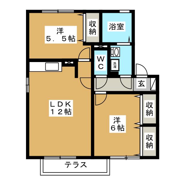 セジュール岳南 Bの間取り写真