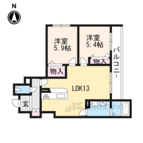 シャーメゾン花屋町の間取り写真