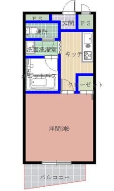 岡山市北区大供表町のマンションの間取り