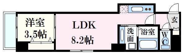 広島市中区鉄砲町のマンションの間取り