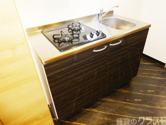 キッチン　２口ガスコンロ！お料理頑張って下さいね♪