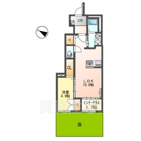 宝塚市平井のアパートの間取り