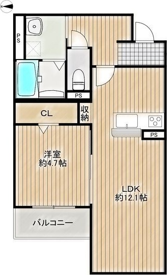 尼崎市南塚口町のアパートの間取り