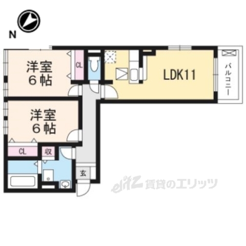 甲賀市水口町神明のアパートの間取り