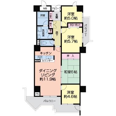 エステム堺・萩原天神の間取り